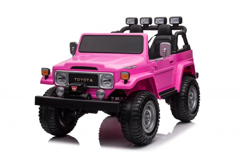 Детский электромобиль джип M 4968EBLR-8(24V) 4WD Toyota EVA колеса с кожаным сидением/розовый