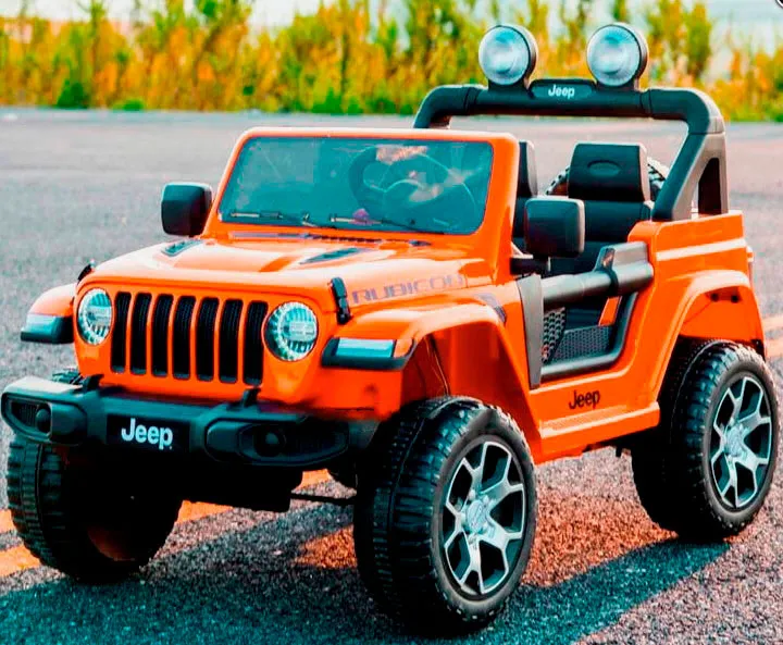 Детский электромобиль джип Jeep Wrangler 4WD M 4176 EBLR-7 / цвет оранжевый