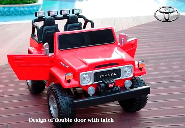 Детский электромобиль джип M 4968EBLR-3(24V) 4WD Toyota на EVA колесах с кожаным сидением Красный