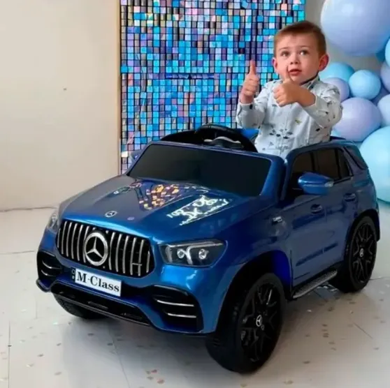 Детский электромобиль джип Mercedes 4WD M 4781EBLRS-4 на EVA колесах / автопокраска синий