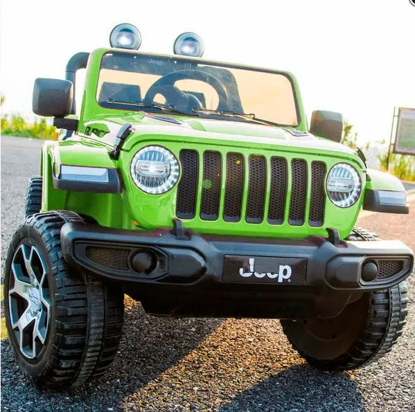 Дитячий електромобіль джип 4WD M 4176 EBLR-5 Jeep Wrangler / шкіряне сидіння / колір зелений