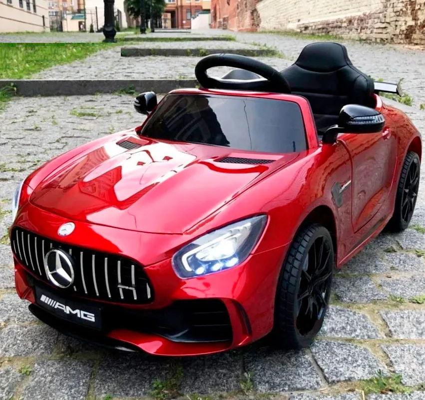 Детский электромобиль машина Mercedes M 4181 EBLRS-3 кожаное сидение /крашеный красный