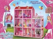 Дитячий Ігровий Будиночок для ляльок 3 поверхи 953 іграшкові меблі в комплекті