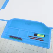 Детская пластиковая регулируемая парта со стулом M 4818-4 с подставкой для книг/синяя